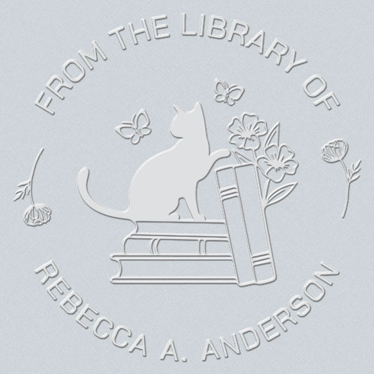 Custom Flowers Cat and Book Embosser